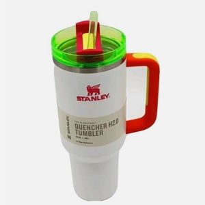 White neon pink green yellow Stanley cup tumbler 30oz!!! NEW